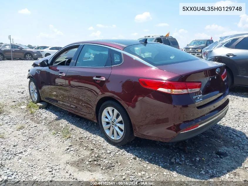 2017 Kia Optima Ex VIN: 5XXGU4L35HG129748 Lot: 40102541