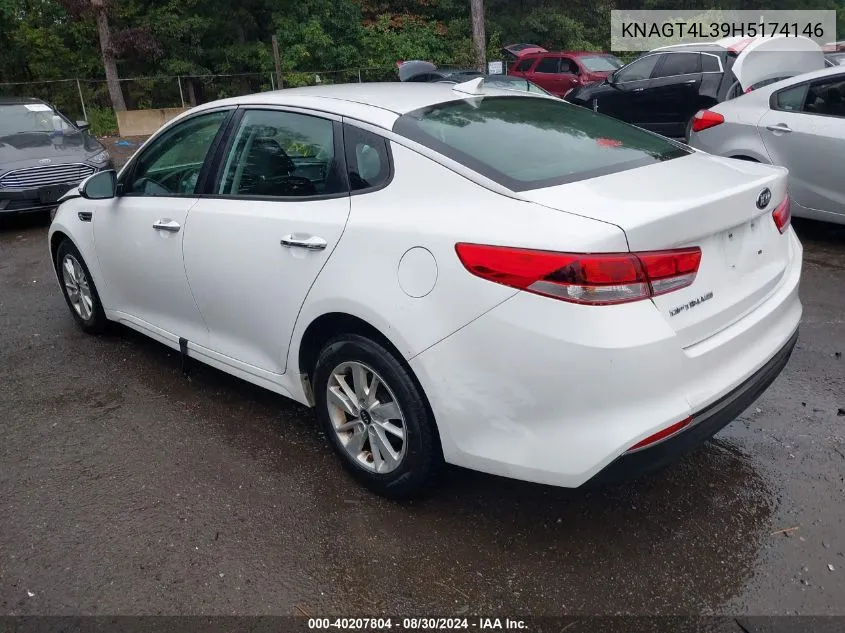 2017 Kia Optima Lx VIN: KNAGT4L39H5174146 Lot: 40207804