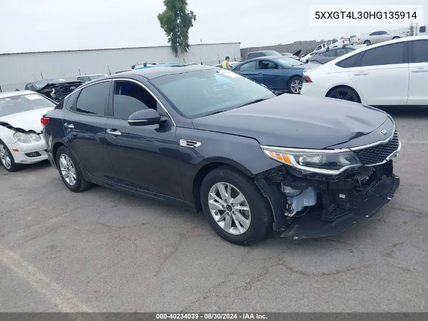 2017 Kia Optima Lx VIN: 5XXGT4L30HG135914 Lot: 40234039