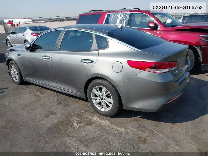 2017 Kia Optima Lx VIN: 5XXGT4L36HG166763 Lot: 40237923