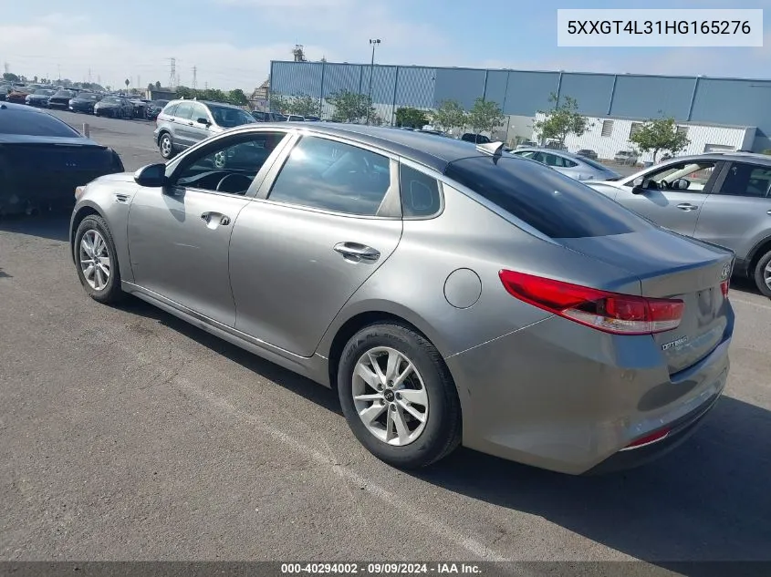 2017 Kia Optima Lx VIN: 5XXGT4L31HG165276 Lot: 40294002