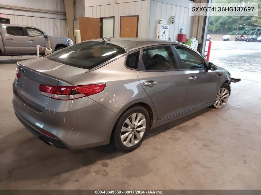 2017 Kia Optima Lx VIN: 5XXGT4L36HG137697 Lot: 40349550