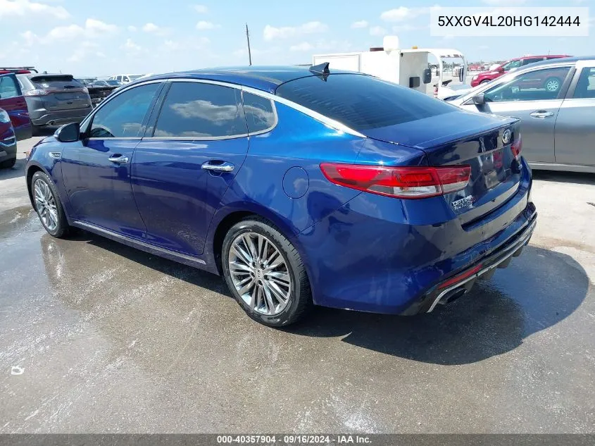 5XXGV4L20HG142444 2017 Kia Optima Sxl Turbo