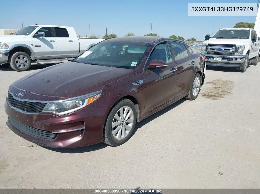 2017 Kia Optima Lx VIN: 5XXGT4L33HG129749 Lot: 40360996