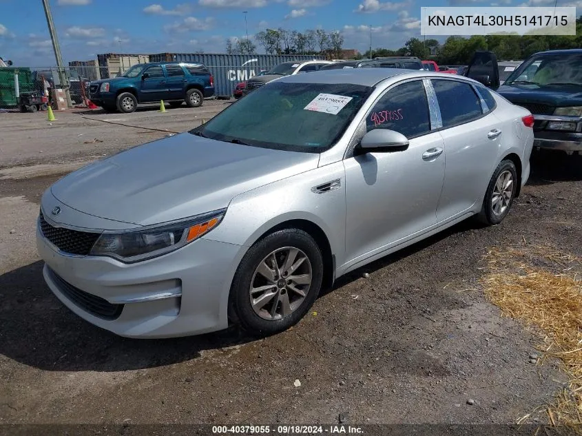 2017 Kia Optima Lx VIN: KNAGT4L30H5141715 Lot: 40379055