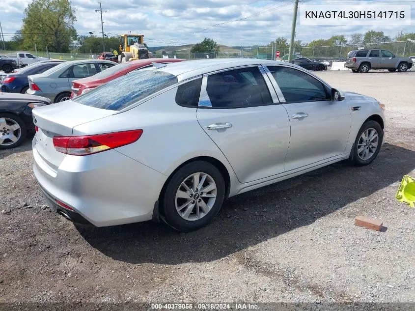 2017 Kia Optima Lx VIN: KNAGT4L30H5141715 Lot: 40379055