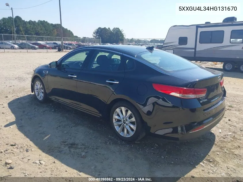 2017 Kia Optima Ex VIN: 5XXGU4L34HG131670 Lot: 40398862