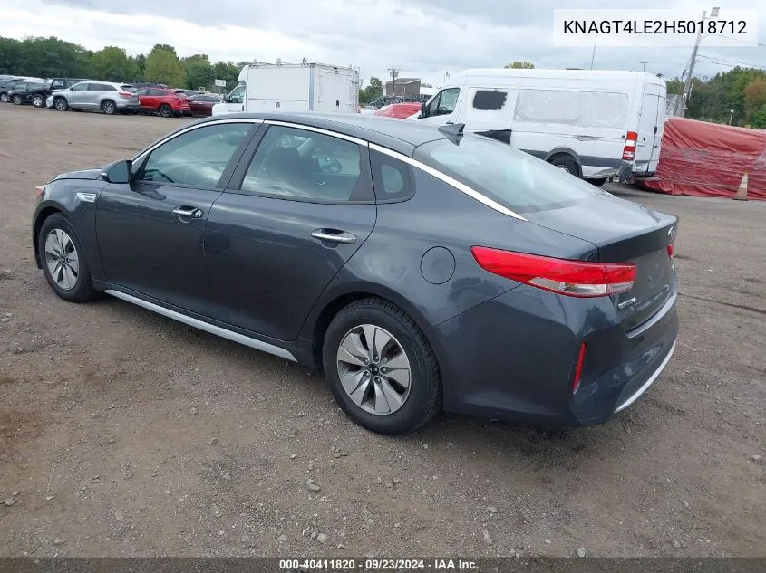 2017 Kia Optima Hybrid VIN: KNAGT4LE2H5018712 Lot: 40411820