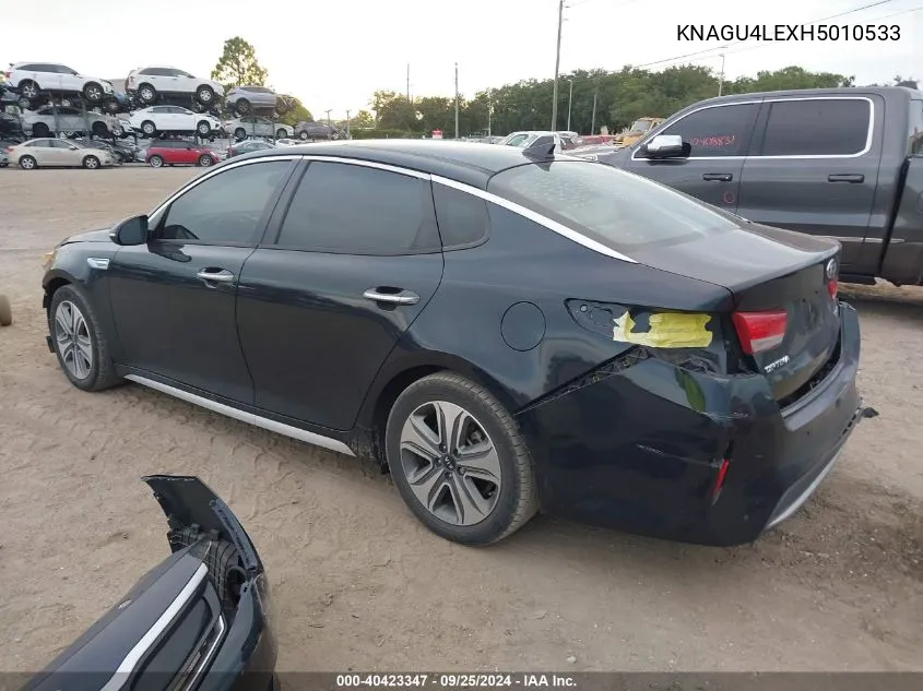 2017 Kia Optima Hybrid Ex VIN: KNAGU4LEXH5010533 Lot: 40423347