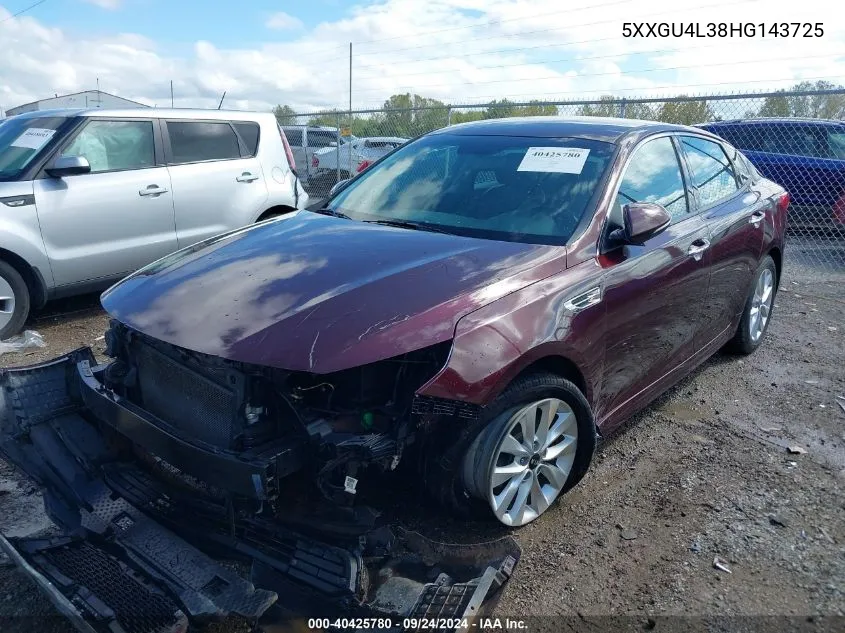 5XXGU4L38HG143725 2017 Kia Optima Ex