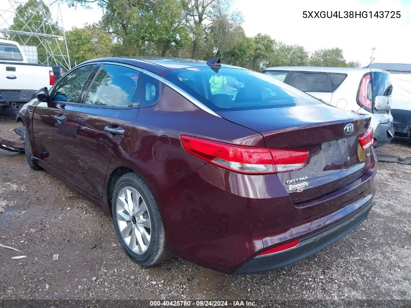 5XXGU4L38HG143725 2017 Kia Optima Ex