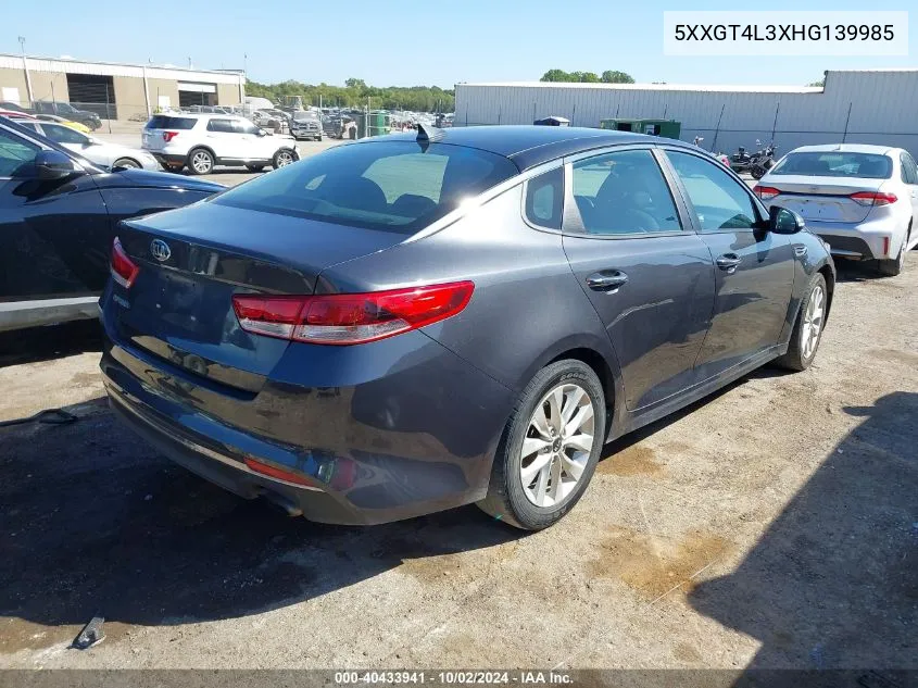 2017 Kia Optima Lx VIN: 5XXGT4L3XHG139985 Lot: 40433941