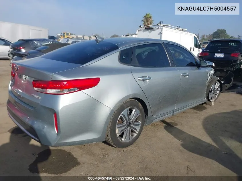 2017 Kia Optima Hybrid Ex VIN: KNAGU4LC7H5004557 Lot: 40457456