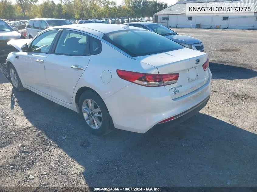 2017 Kia Optima Lx VIN: KNAGT4L32H5173775 Lot: 40524366