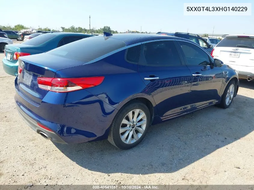 2017 Kia Optima Lx VIN: 5XXGT4L3XHG140229 Lot: 40541057