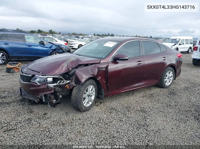 5XXGT4L33HG143716 2017 Kia Optima Lx