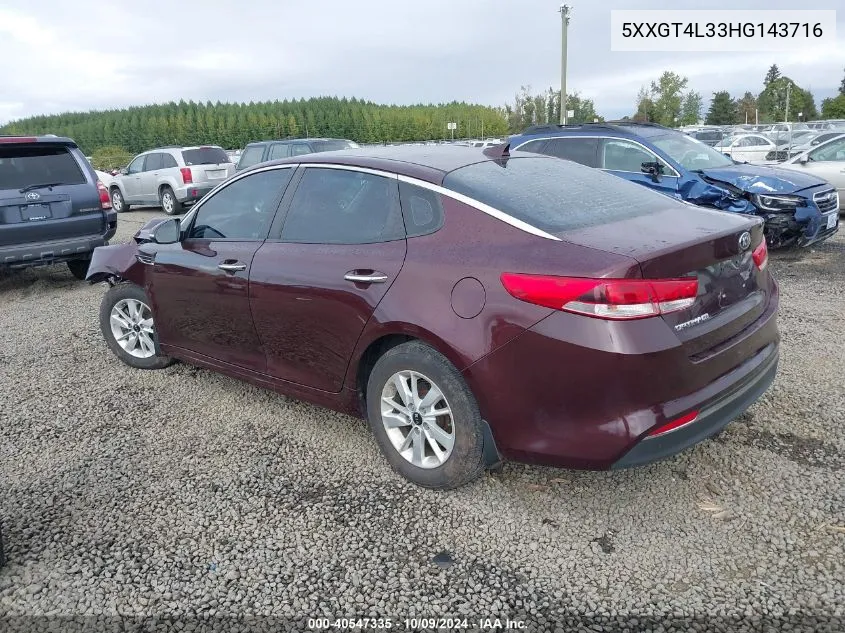 5XXGT4L33HG143716 2017 Kia Optima Lx