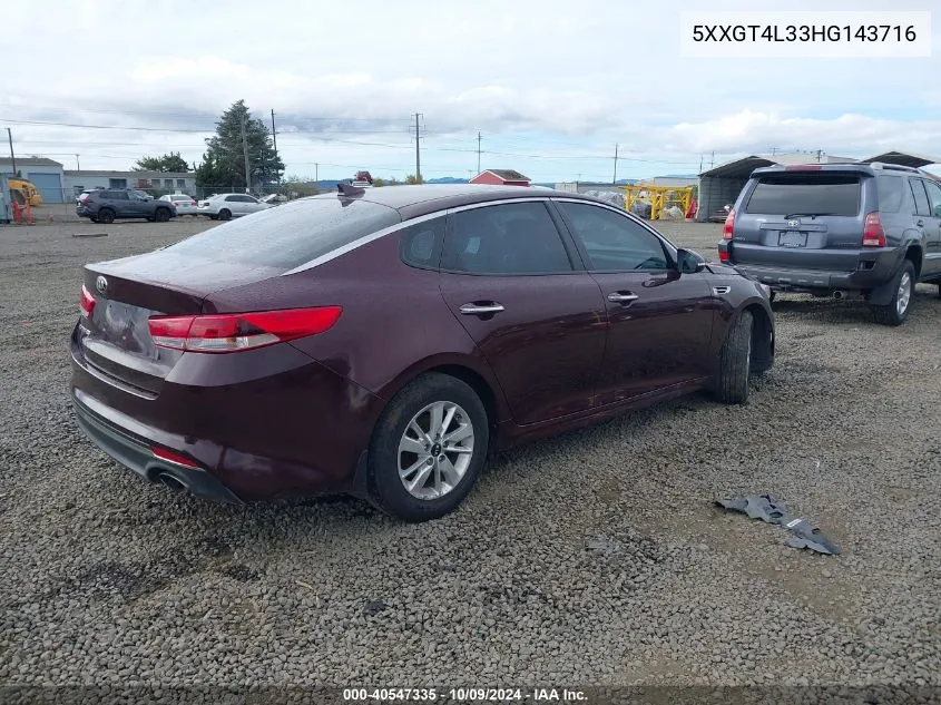 5XXGT4L33HG143716 2017 Kia Optima Lx