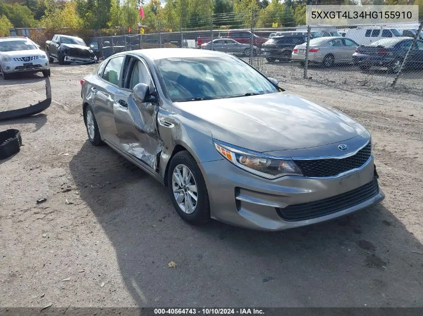 2017 Kia Optima Lx VIN: 5XXGT4L34HG155910 Lot: 40564743