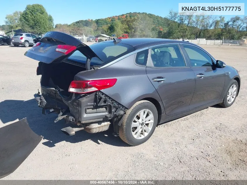 2017 Kia Optima Lx VIN: KNAGT4L30H5177775 Lot: 40567456