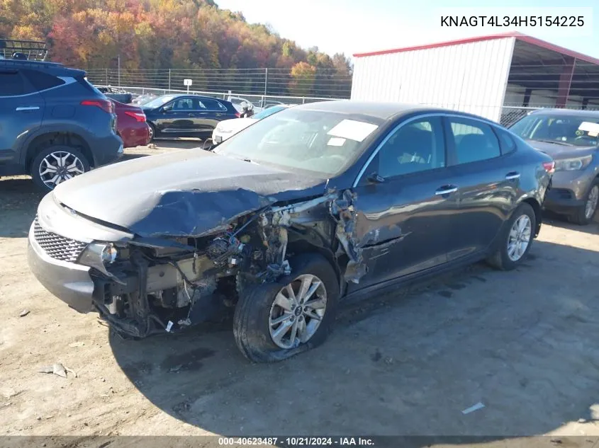 2017 Kia Optima Lx VIN: KNAGT4L34H5154225 Lot: 40623487