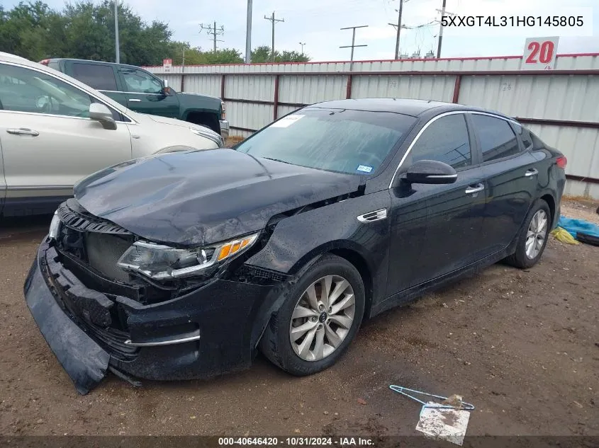 2017 Kia Optima Lx VIN: 5XXGT4L31HG145805 Lot: 40646420