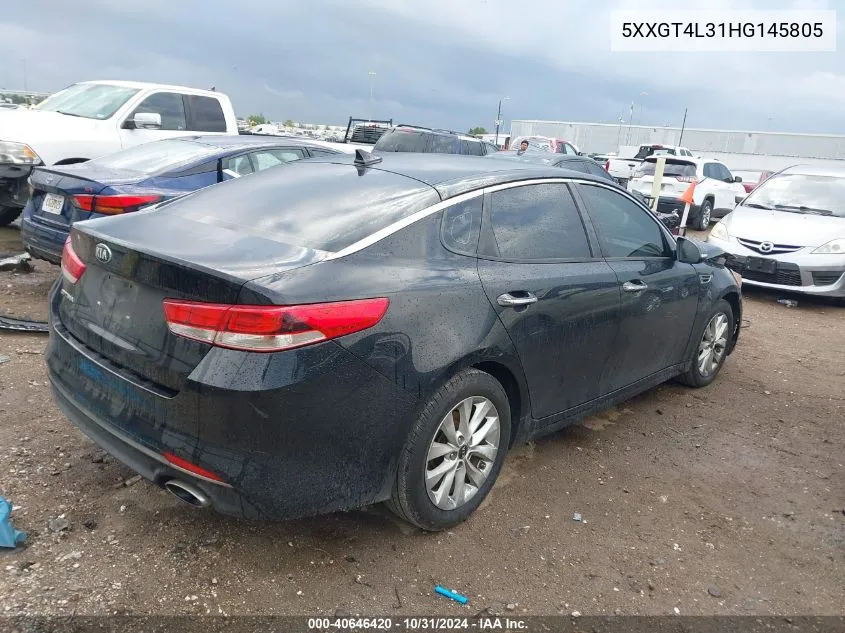 2017 Kia Optima Lx VIN: 5XXGT4L31HG145805 Lot: 40646420