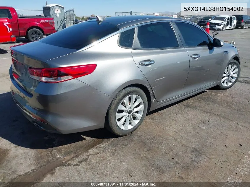 2017 Kia Optima Lx VIN: 5XXGT4L38HG154002 Lot: 40731891