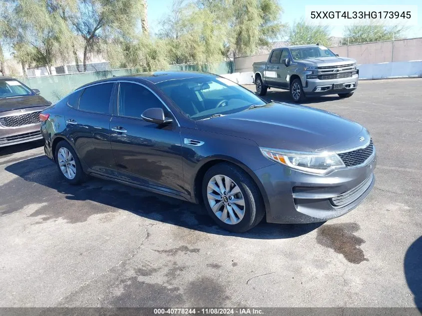 2017 Kia Optima Lx VIN: 5XXGT4L33HG173945 Lot: 40778244