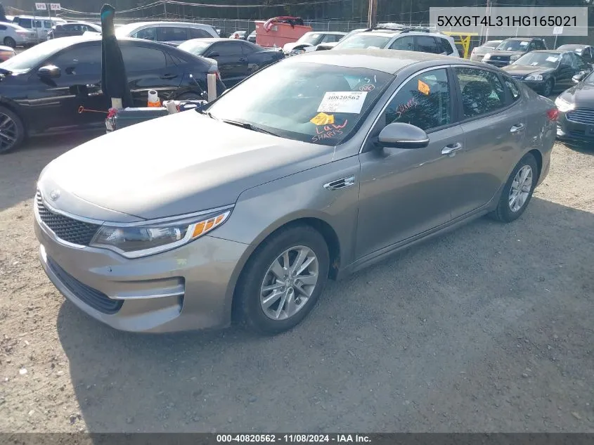 2017 Kia Optima Lx VIN: 5XXGT4L31HG165021 Lot: 40820562