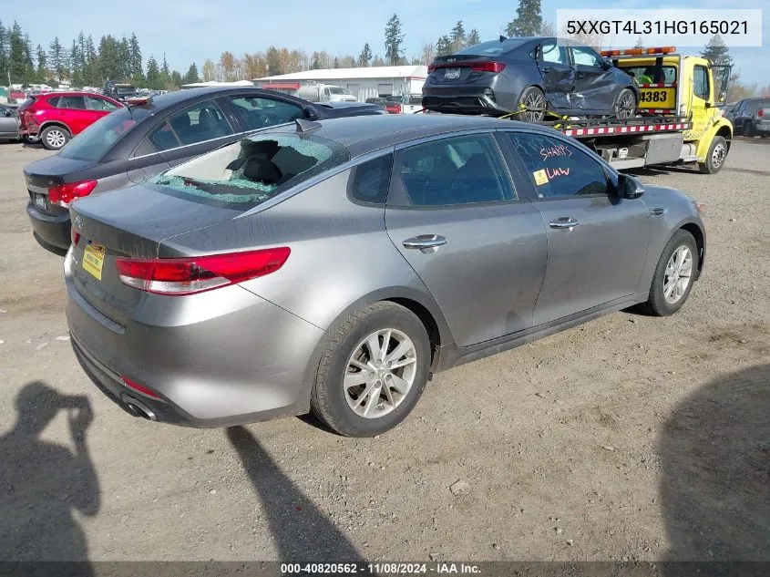 2017 Kia Optima Lx VIN: 5XXGT4L31HG165021 Lot: 40820562