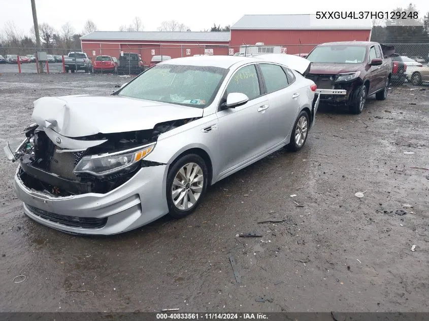 2017 Kia Optima Ex VIN: 5XXGU4L37HG129248 Lot: 40833561