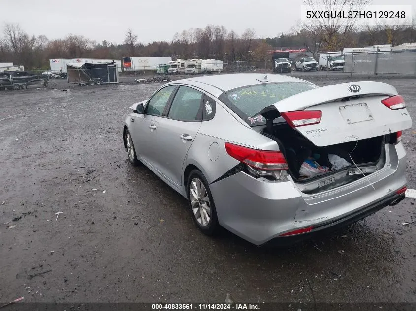 2017 Kia Optima Ex VIN: 5XXGU4L37HG129248 Lot: 40833561