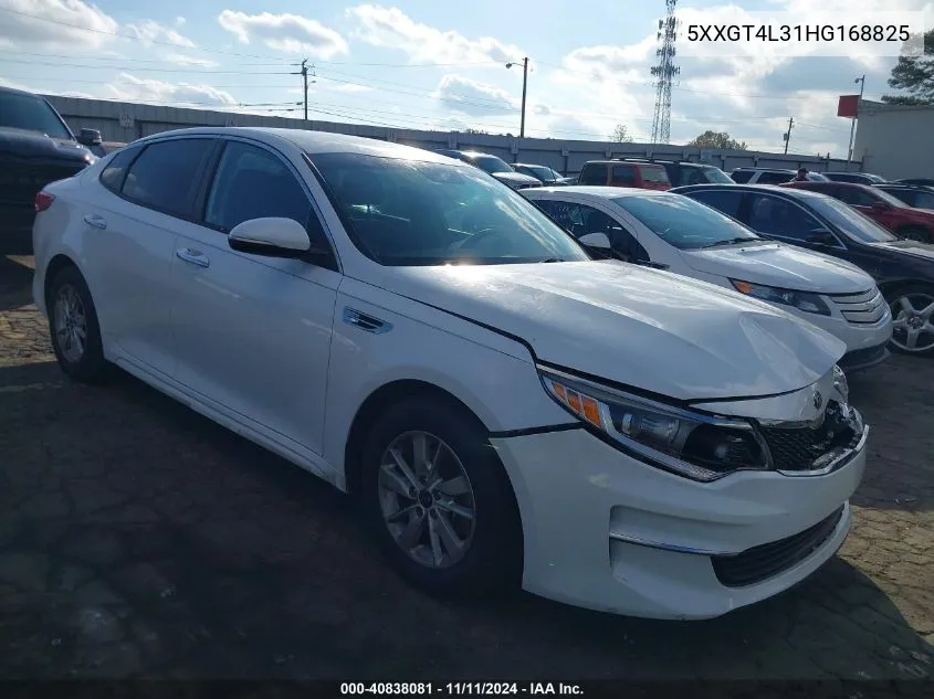 2017 Kia Optima Lx VIN: 5XXGT4L31HG168825 Lot: 40838081