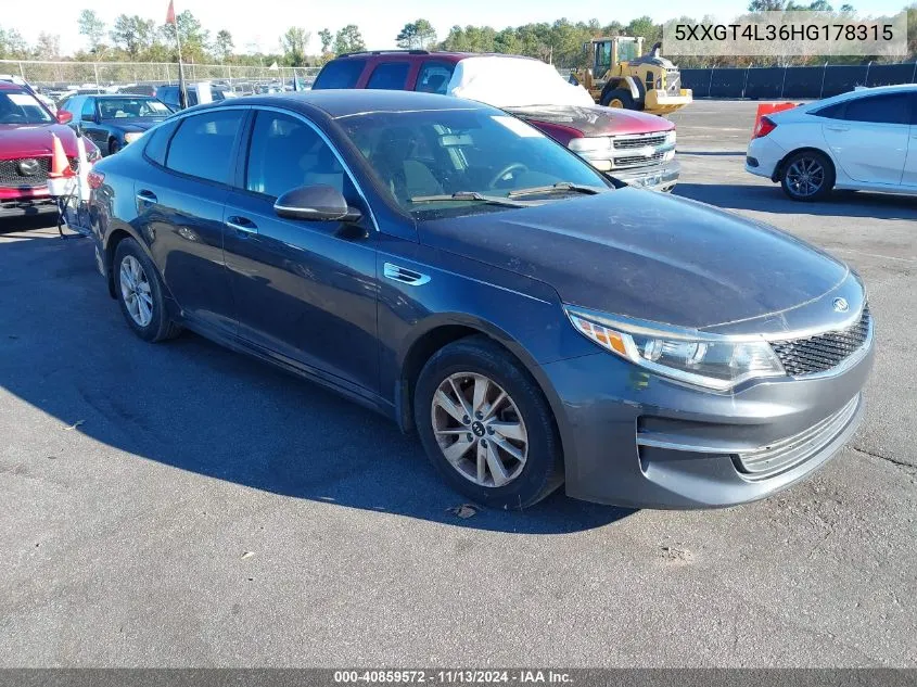 5XXGT4L36HG178315 2017 Kia Optima Lx