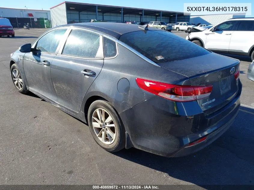 5XXGT4L36HG178315 2017 Kia Optima Lx