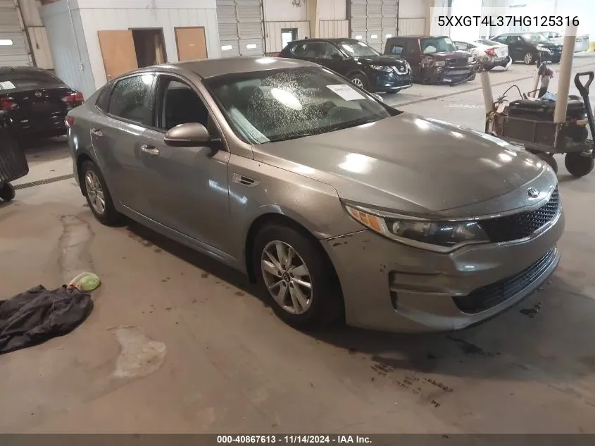 2017 Kia Optima Lx VIN: 5XXGT4L37HG125316 Lot: 40867613