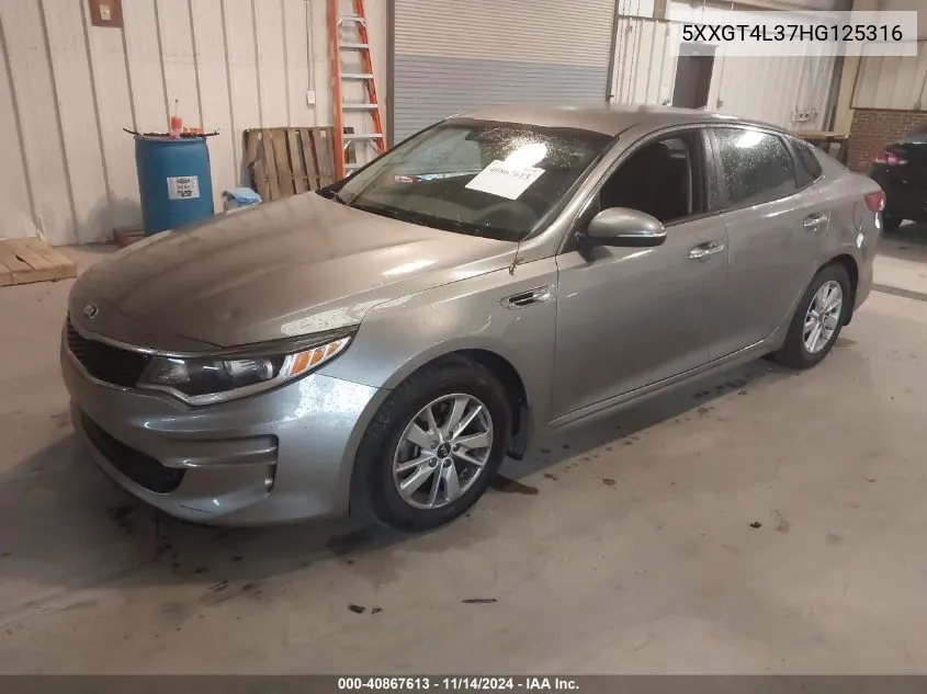 2017 Kia Optima Lx VIN: 5XXGT4L37HG125316 Lot: 40867613