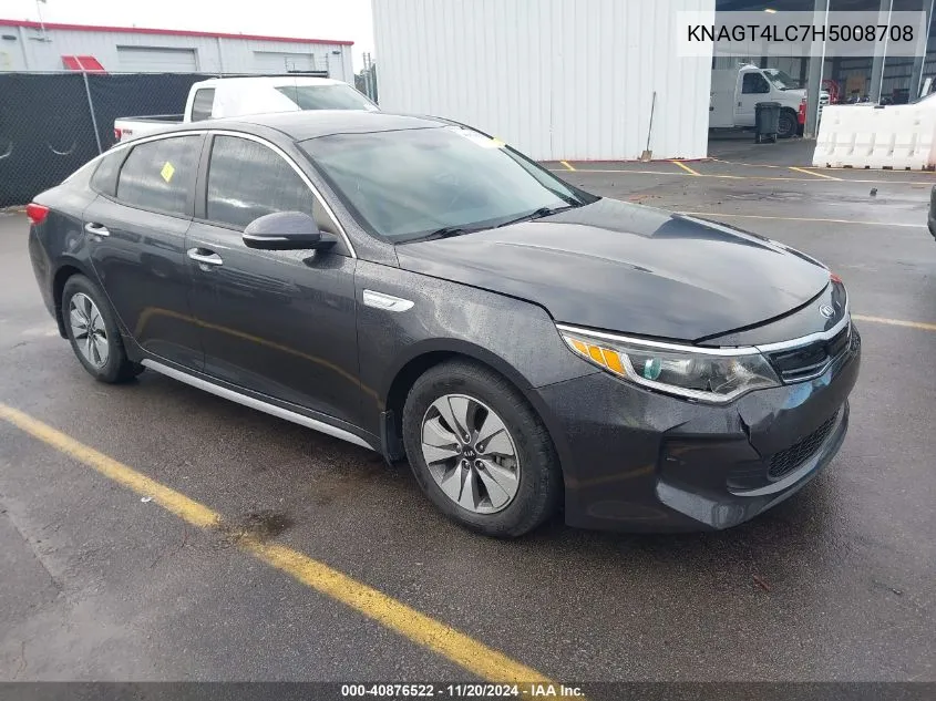 2017 Kia Optima Hybrid VIN: KNAGT4LC7H5008708 Lot: 40876522