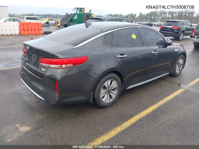 2017 Kia Optima Hybrid VIN: KNAGT4LC7H5008708 Lot: 40876522