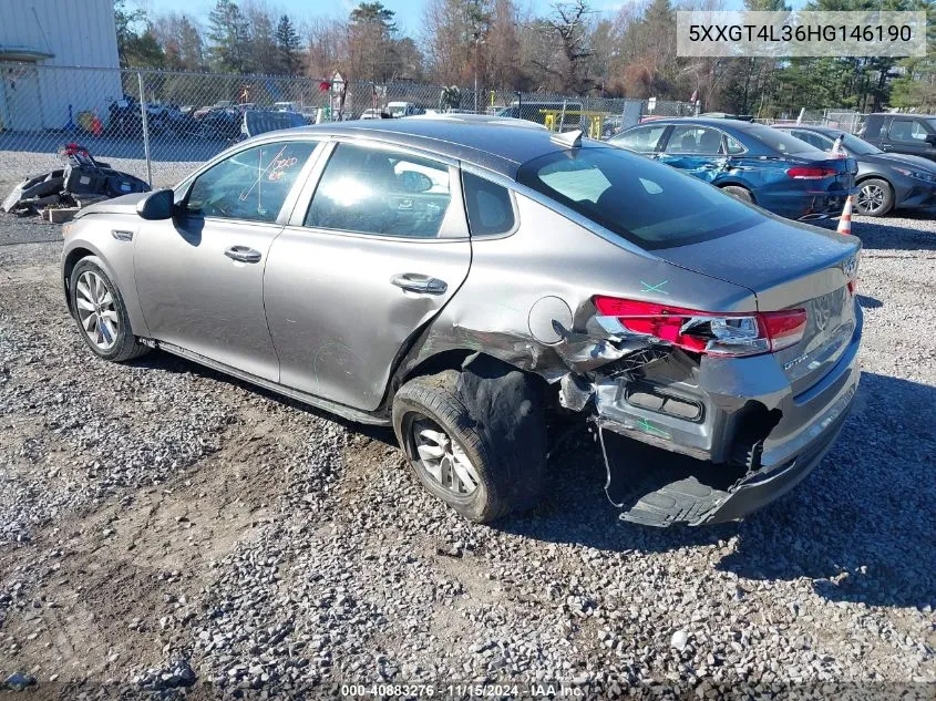 2017 Kia Optima Lx VIN: 5XXGT4L36HG146190 Lot: 40883276