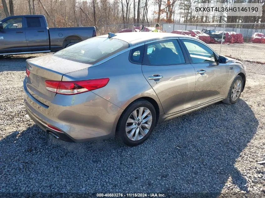 2017 Kia Optima Lx VIN: 5XXGT4L36HG146190 Lot: 40883276