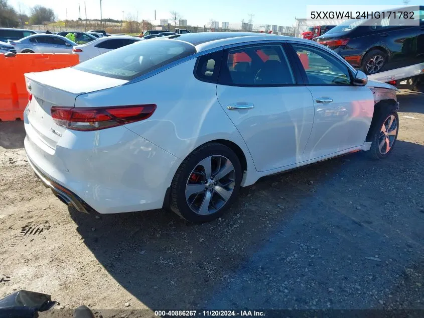 2017 Kia Optima Sx Turbo VIN: 5XXGW4L24HG171782 Lot: 40886267