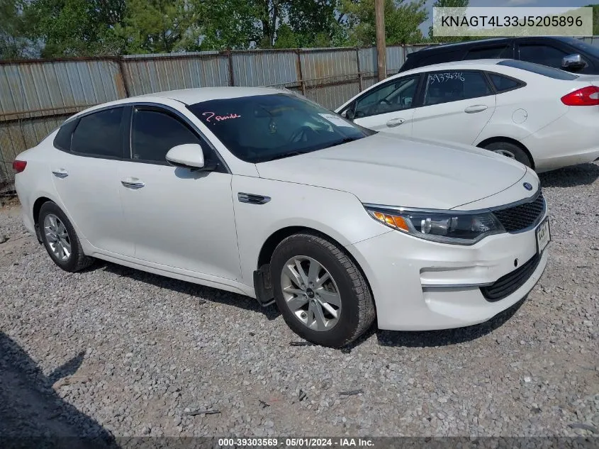 2018 Kia Optima Lx VIN: KNAGT4L33J5205896 Lot: 39303569