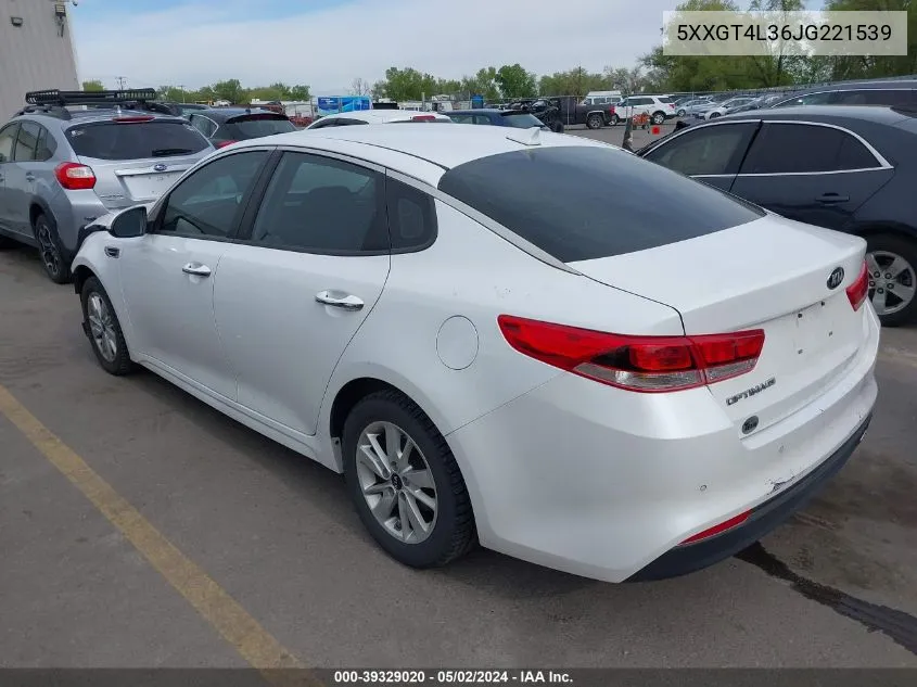 5XXGT4L36JG221539 2018 Kia Optima Lx