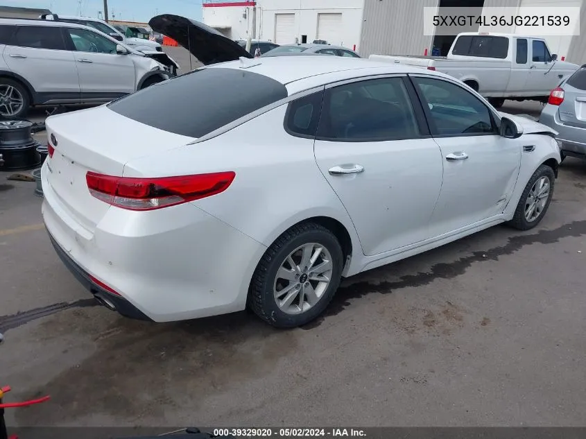 2018 Kia Optima Lx VIN: 5XXGT4L36JG221539 Lot: 39329020