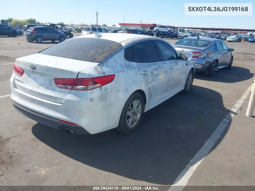 2018 Kia Optima Lx VIN: 5XXGT4L36JG199168 Lot: 39334118