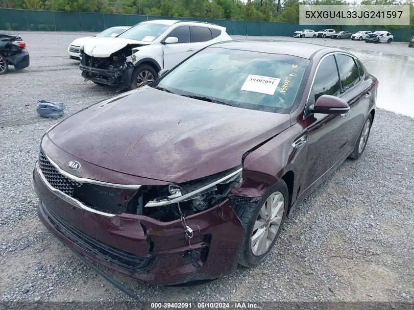 5XXGU4L33JG241597 2018 Kia Optima Ex