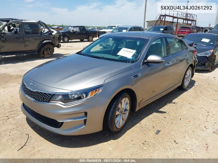 5XXGU4L34JG261292 2018 Kia Optima Ex