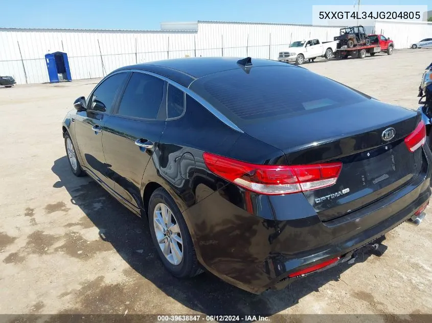 5XXGT4L34JG204805 2018 Kia Optima Lx